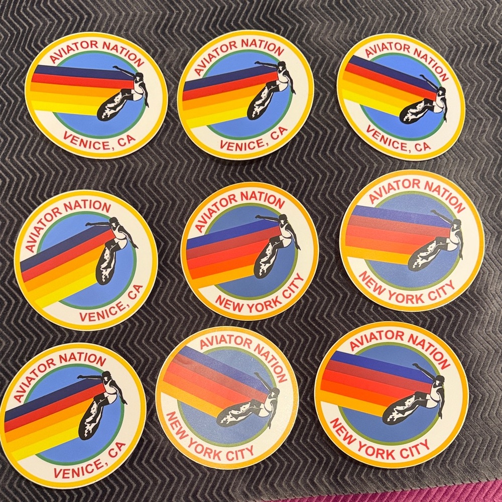 Aviator Nation Rainbow Circle Stickers
